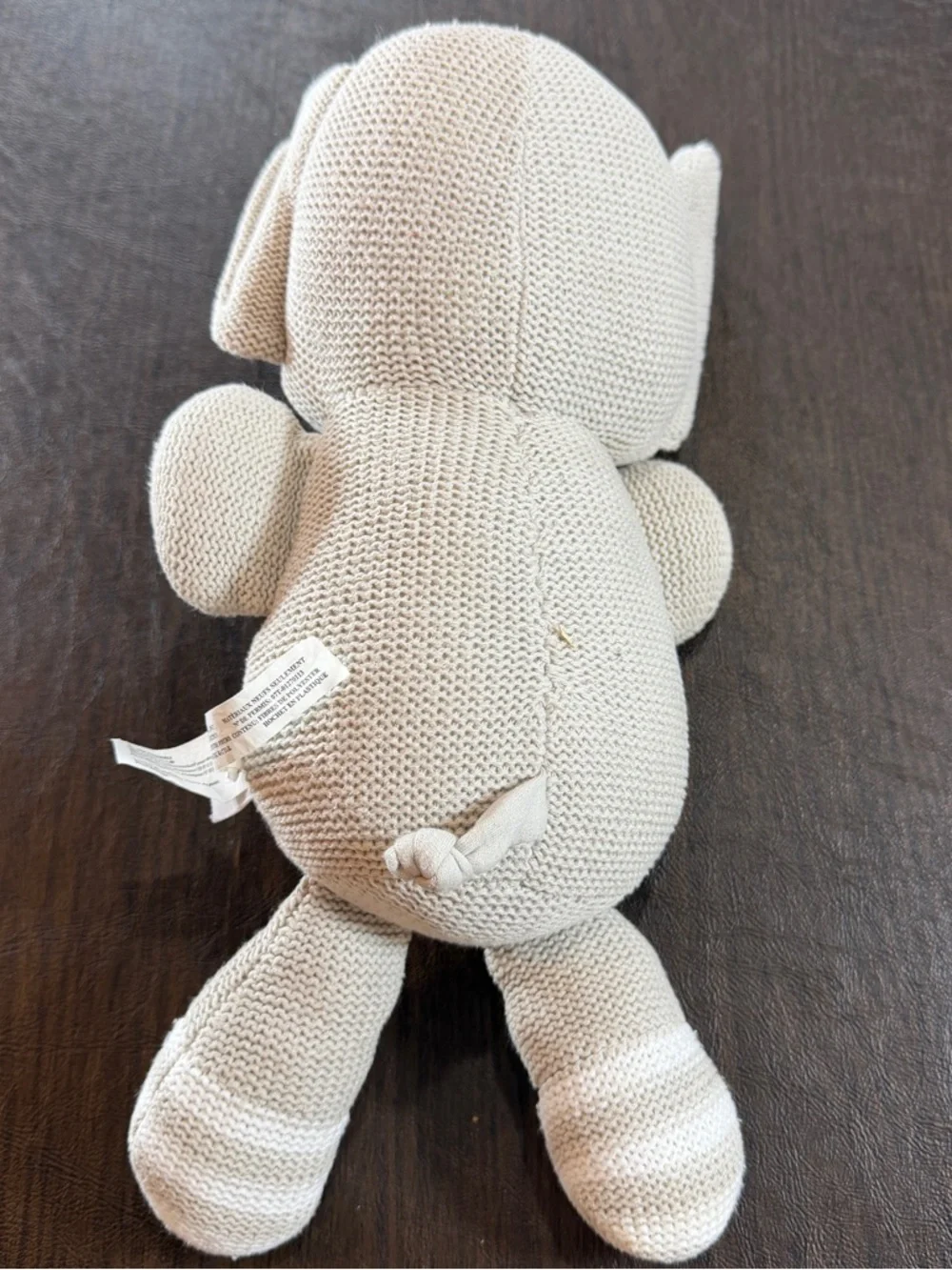 Living Textile Theodore Elephant Plush - Cream with Pink Accents